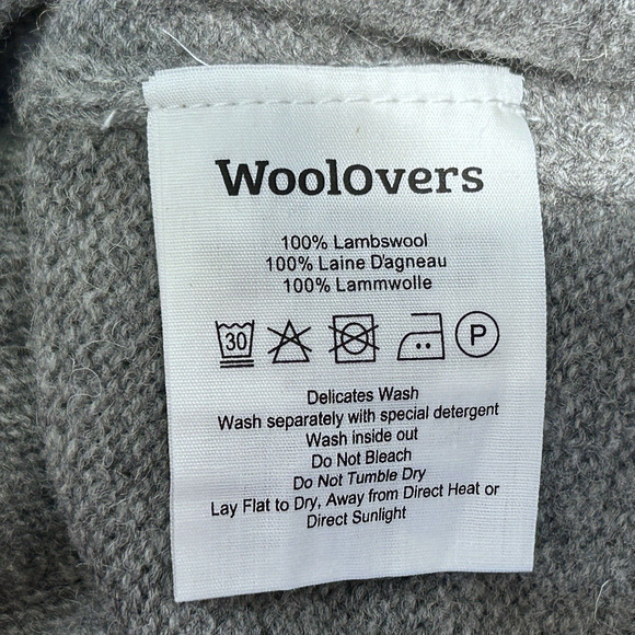 WoolOvers Lambswool Crewneck‎ Sweater Gray Embellished Pullover Women's Size XS - Picture 8 of 10